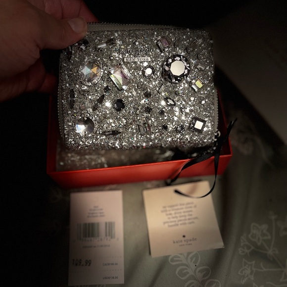 Kate spade rare beautiful Dani Brighton Lane silver multi gem glass wallet. - Picture 15 of 16
